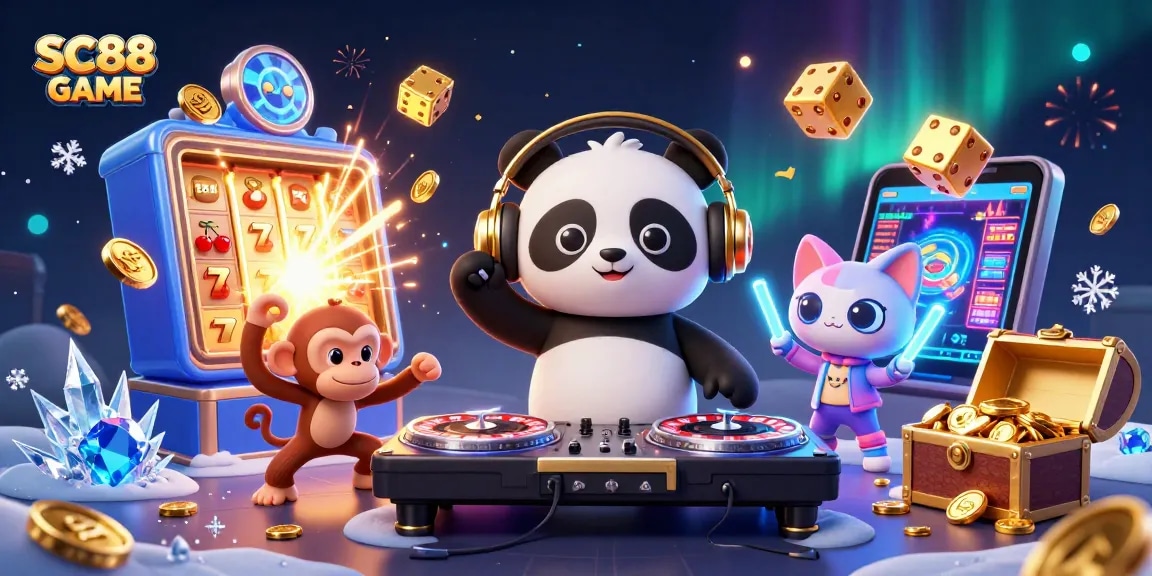 Experience SC88 GAME thrilling excitement with a DJ panda, dance moves, and explosive jackpots!