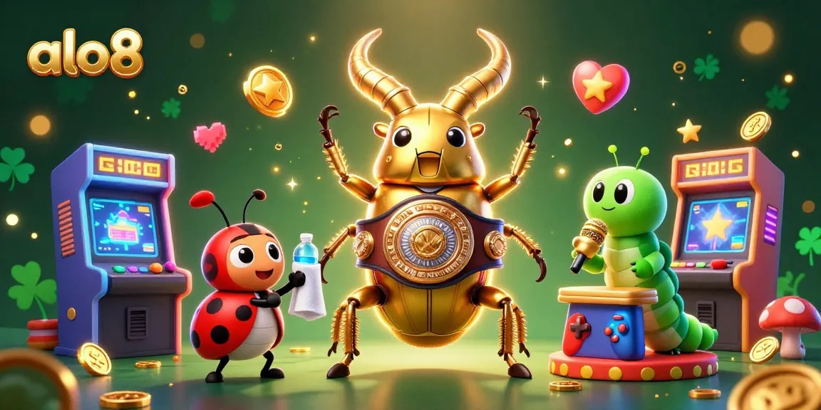 Experience thrilling gameplay with alo8 illustrated in a vibrant 3D casino scene filled with dynamic game elements.