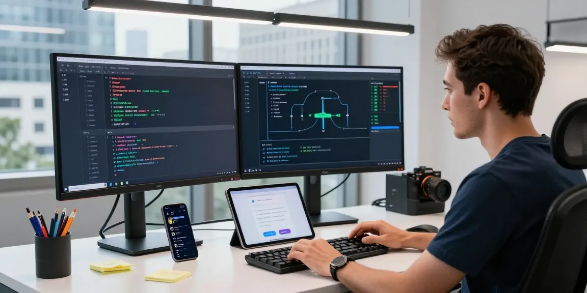 PulseChain Bridge transaction setup with a developer in a modern workspace, showcasing Ethereum and PLS bridging.