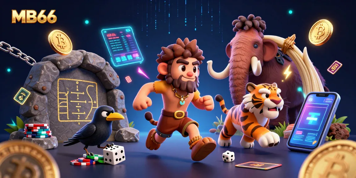 Experience the thrill of MB66 with vibrant casino action in a prehistoric setting.