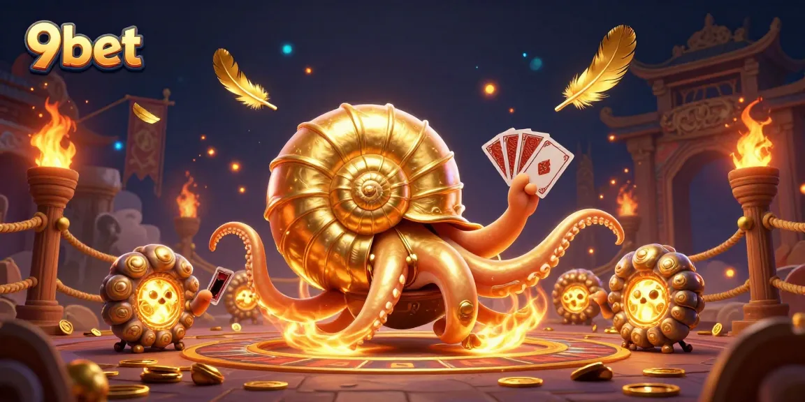 Experience the thrill of 9bet with a glowing casino scene featuring a nautilus roulette wheel.