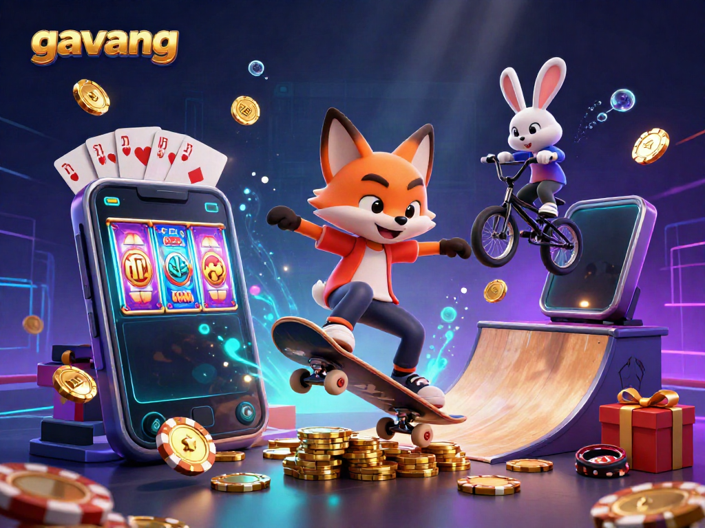 Experience the thrill of gambling at Gavang, where a fox and rabbit showcase dynamic casino elements.