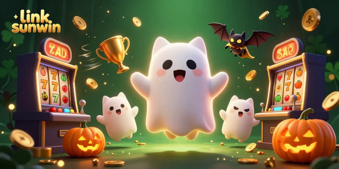 Experience thrilling games at link sunwin with a friendly ghost cat and vibrant casino scene.