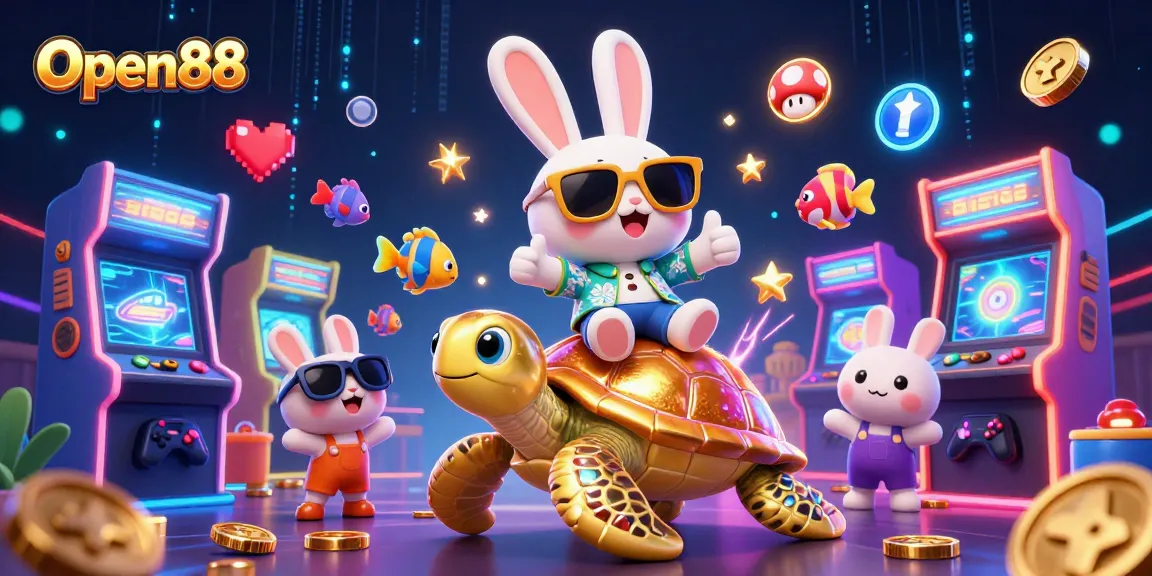 Engage with Open88's thrilling gaming adventures featuring a lucky rabbit and golden turtle