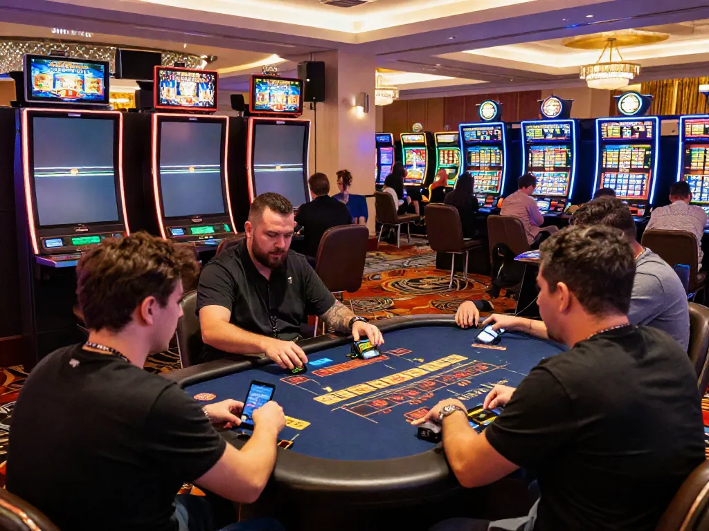 Exciting TA88 online gambling scene with players engaging in various betting activities, showcasing a vibrant casino atmosphere.