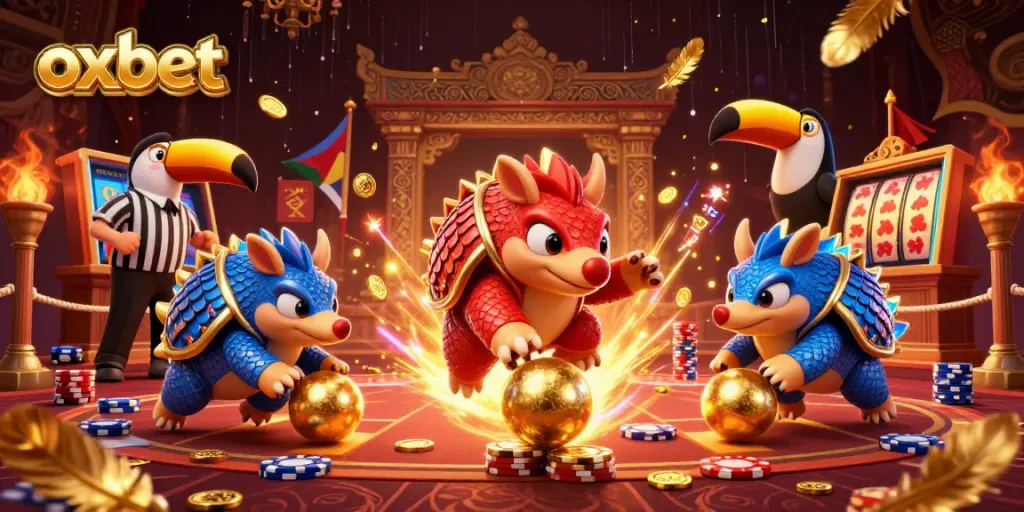 Watch the oxbet pangolins roll golden balls in a dynamic casino showdown full of excitement.