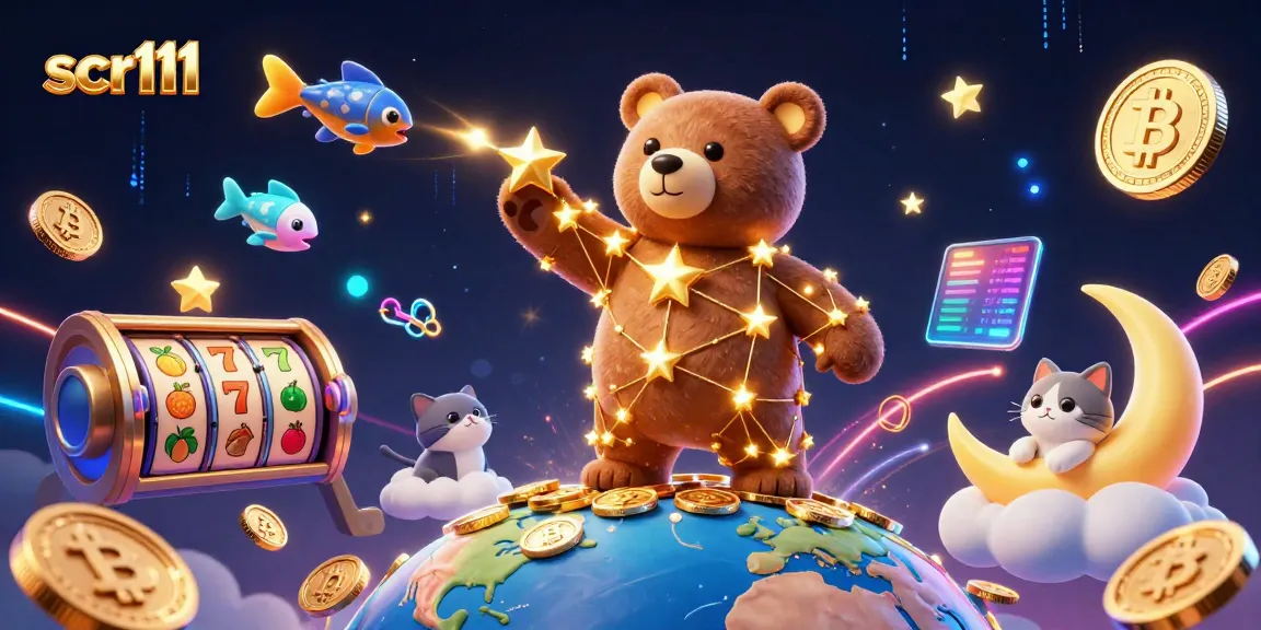 Experience excitement at scr111 with a colorful scene featuring a constellation bear and vibrant slot elements.