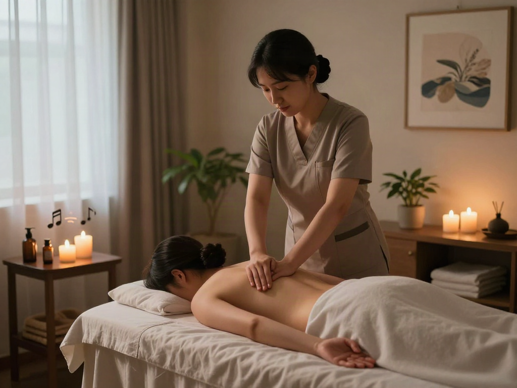 Professional massage therapy session highlighting 부천출장 services in a serene spa environment.