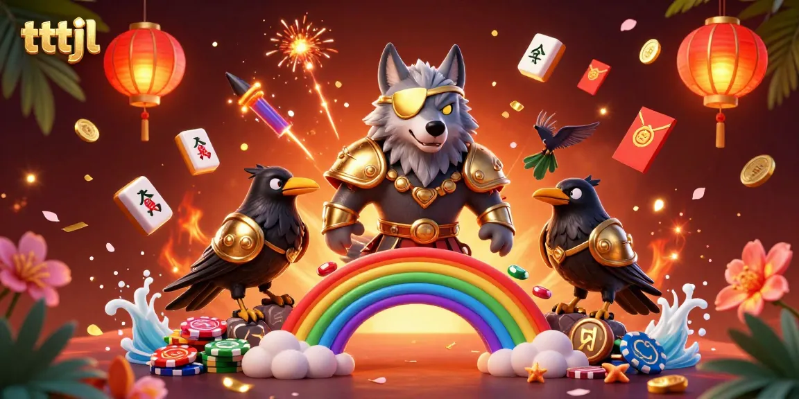Engage with tttjl’s vibrant casino scene featuring Odin and ravens amidst mahjong tiles.