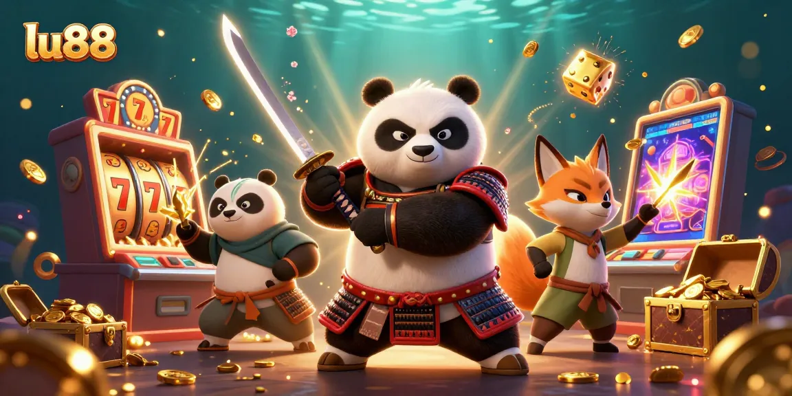 Engage with thrilling slot action at lu88 featuring vibrant samurai panda and dynamic game elements.
