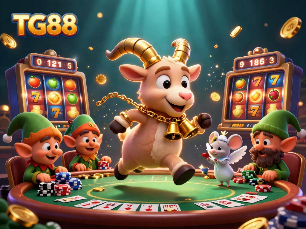Engage in thrilling gameplay with TG88's lively casino characters in an exciting 3D illustration.