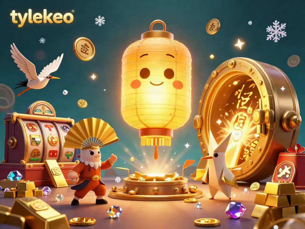 Engage with the vibrant tylekeo casino scene featuring a glowing golden lantern spirit surrounded by dynamic game elements.